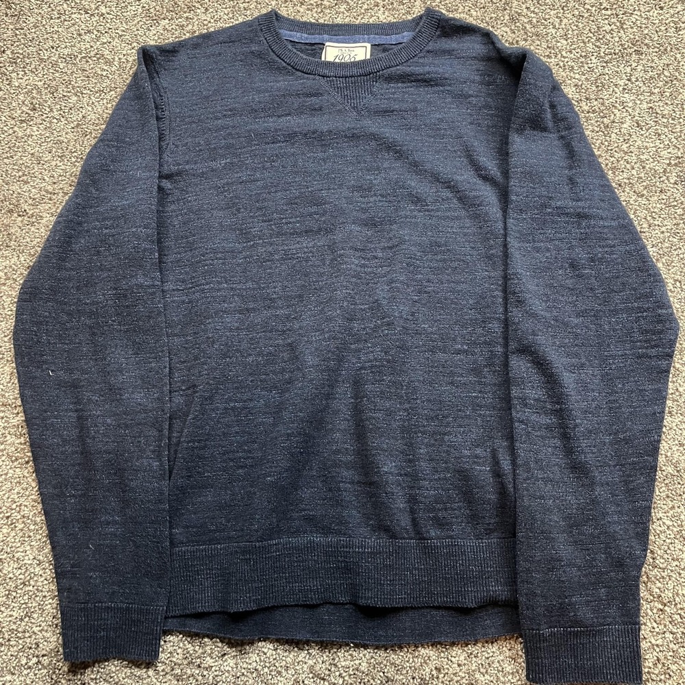 Jos A Bank 1905 Sweater Mens 2XL Blue Cotton Crewneck Knit Long Sleeve Pullover